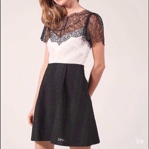 Sandro two-tone Lace dress, size 38 (medium)